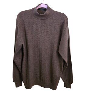 Metropolitan View 100% Italian Wool Textured Mock Neck Sweater Size L